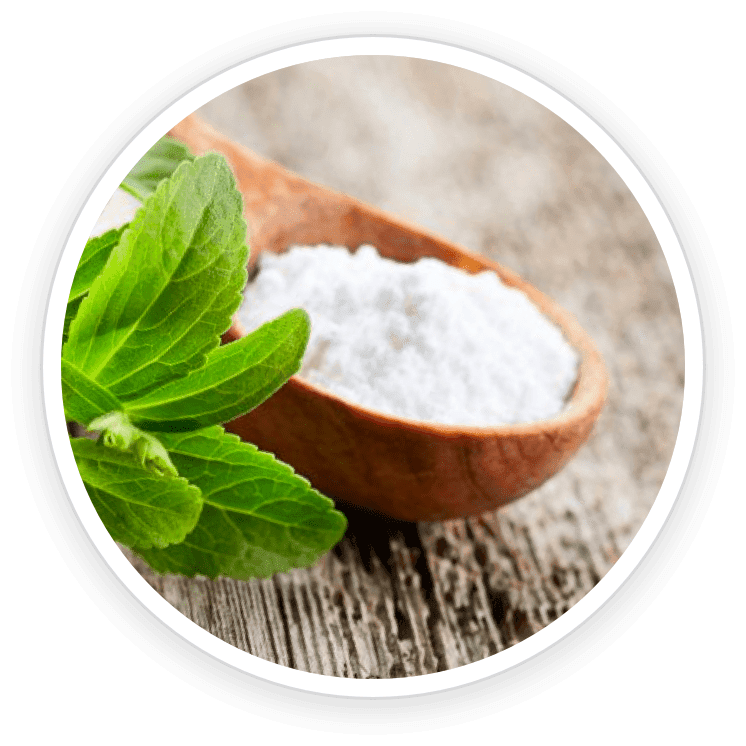 Image of xylitol crystals or natural sweetener, often used as a sugar substitute with a lower glycemic impact.