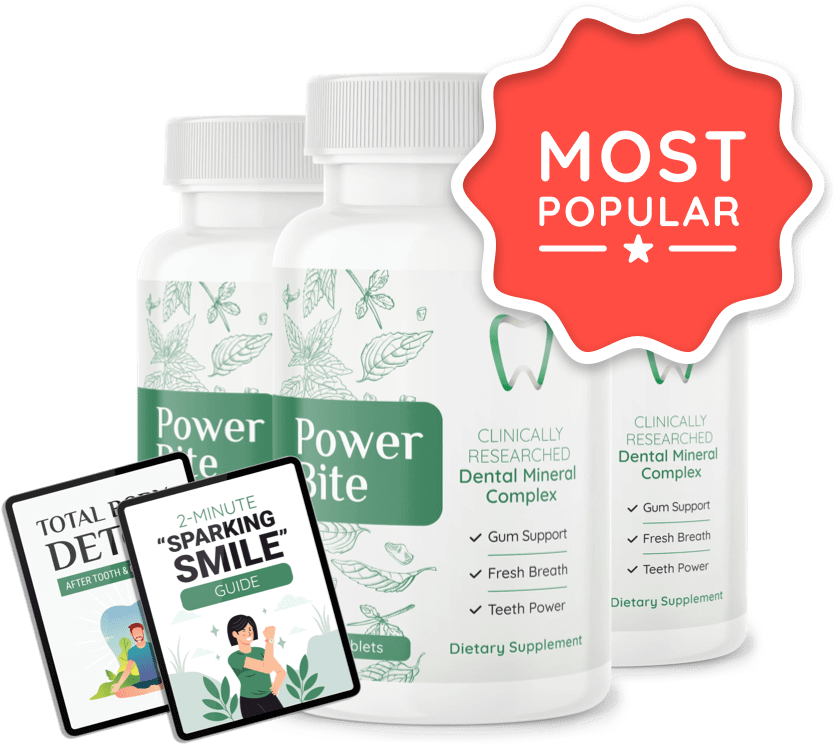 PowerBite Dental Supplement pricing table with available discounts and bundle options.