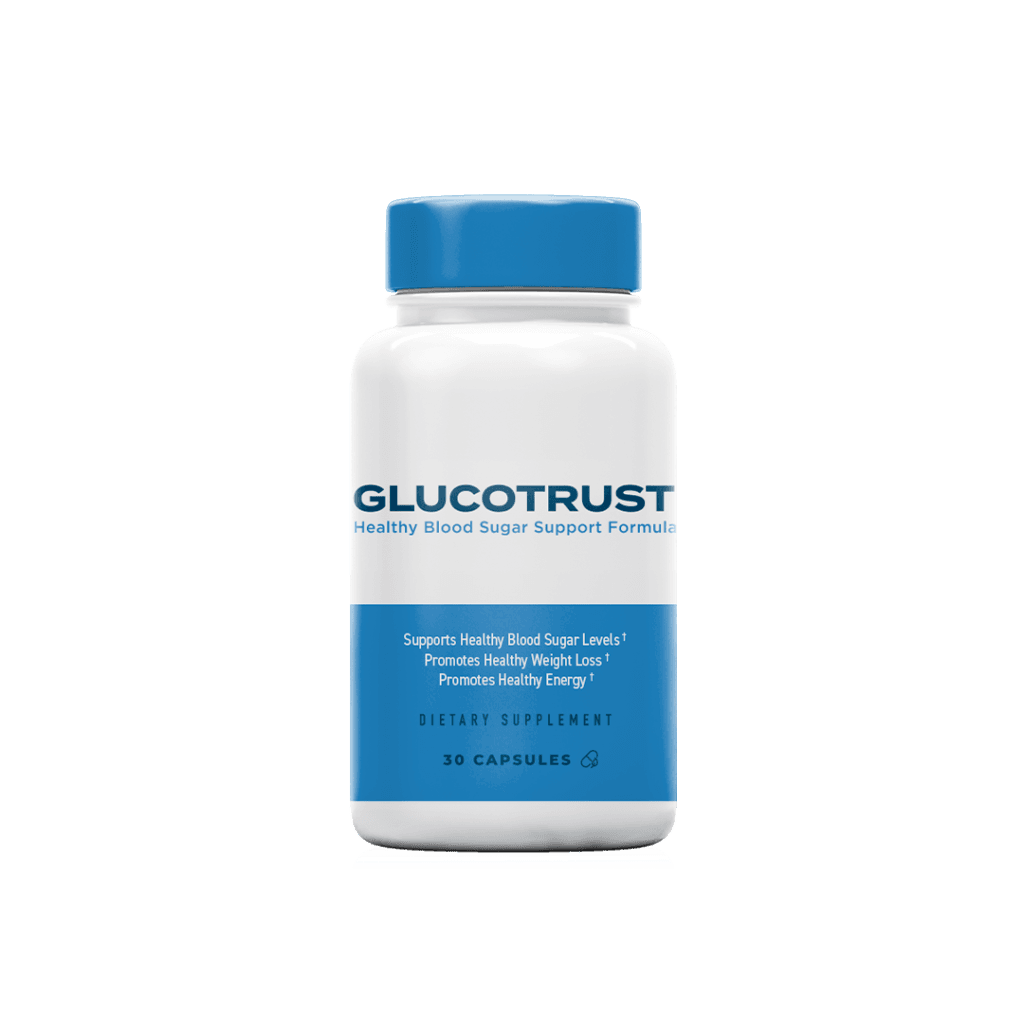 The GlucoTrust supplement bottle is crafted to help maintain healthy blood sugar levels.