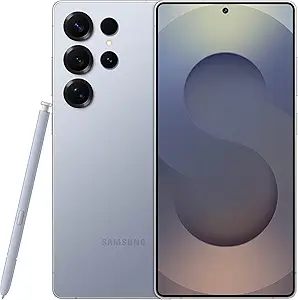 Samsung Galaxy S25 Ultra with its curved display and quad-camera setup.
