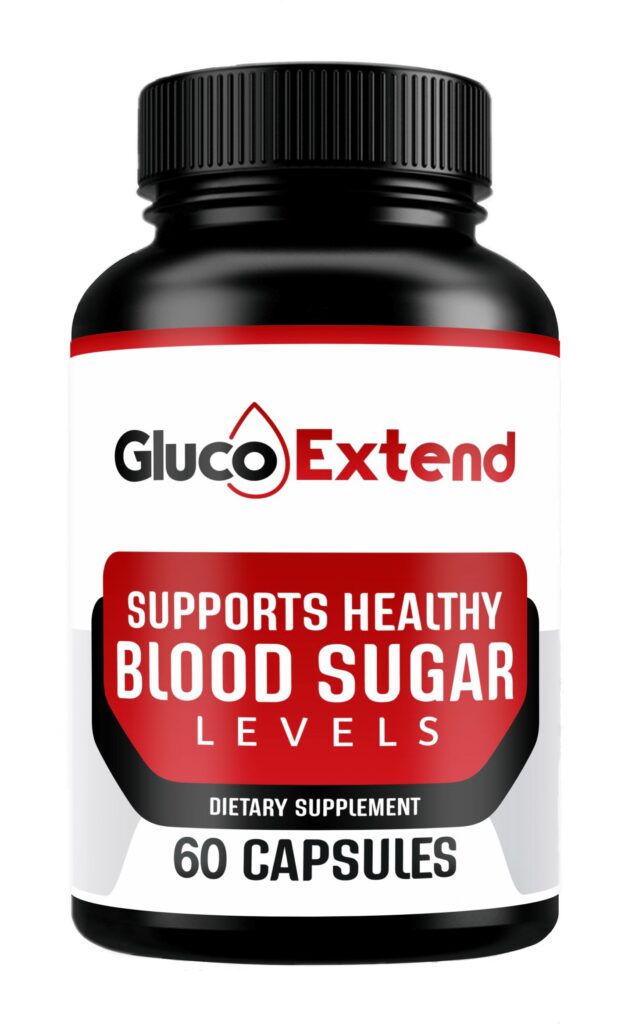 Gluco Extend bottle with natural ingredients for blood sugar support