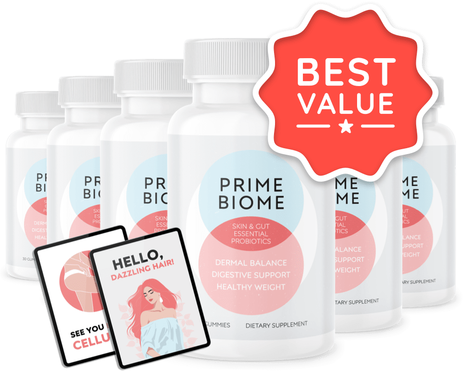 Prime Biome supplement pricing comparison for 30-day, 90-day, and 180-day supply options, highlighting the best value deal with free eBooks.