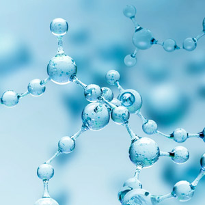 Hyaluronic acid molecule boosting skin hydration and joint flexibility.