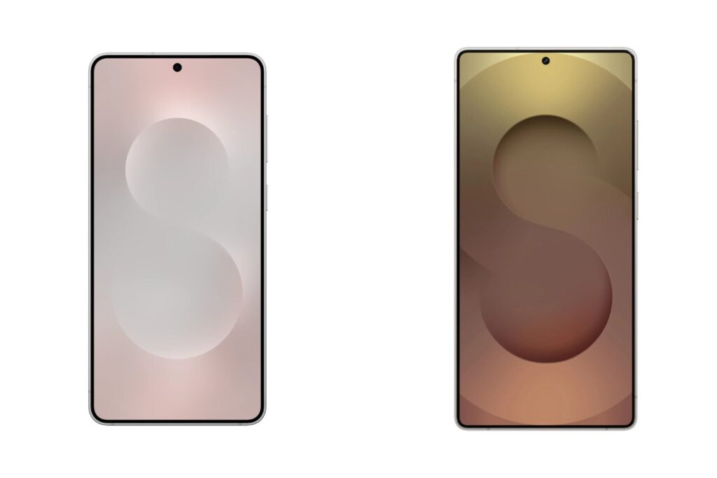 Samsung Galaxy S25 Edge and S25 Ultra side-by-side, showcasing their sleek titanium frames, curved edges, and stunning LTPO AMOLED displays. The Edge model has a 6.7-inch display while the Ultra features a larger 6.9-inch screen, with both having high-quality Gorilla Glass protection.