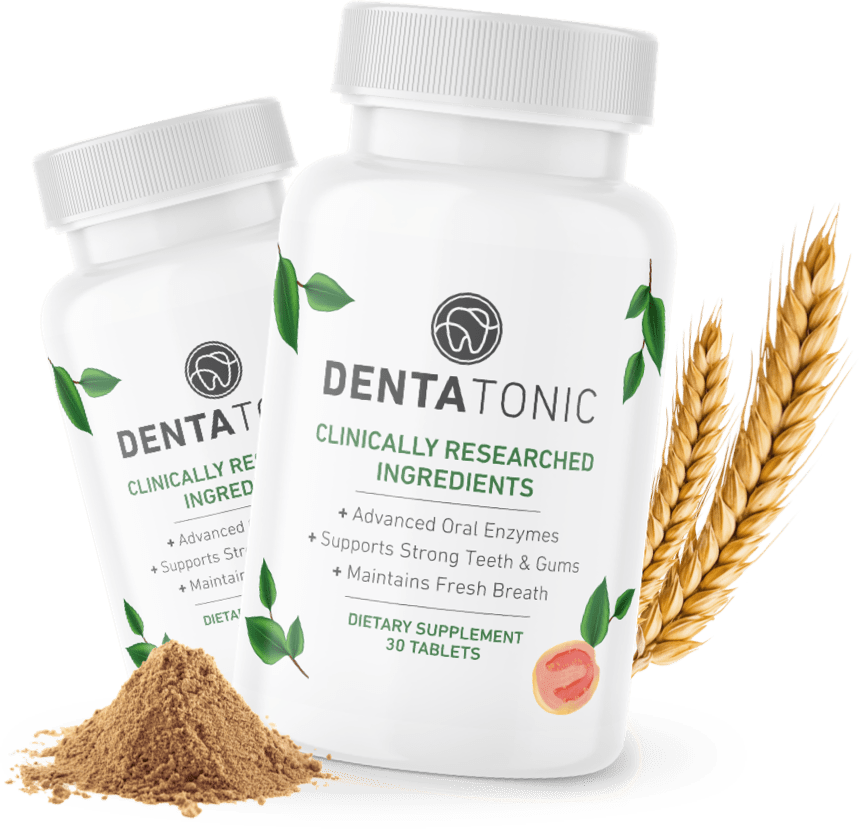 DentaTonic supplement bottle for supporting healthy teeth and gums