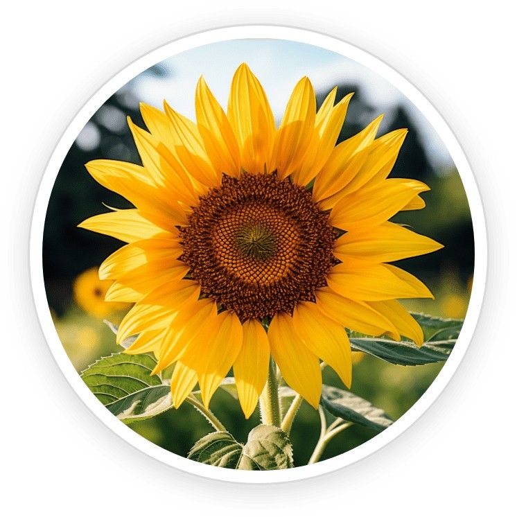 Sunflower close-up highlighting sunflower-derived lecithin, used to support skin barrier and moisture.